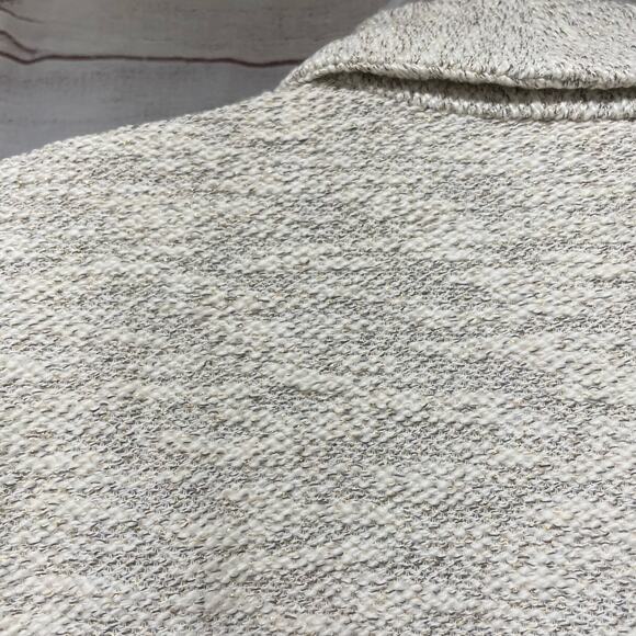 T by Talbots Oatmeal Metallic Gold thread Open Cardigan Blazer Size Sp - Picture 8 of 11